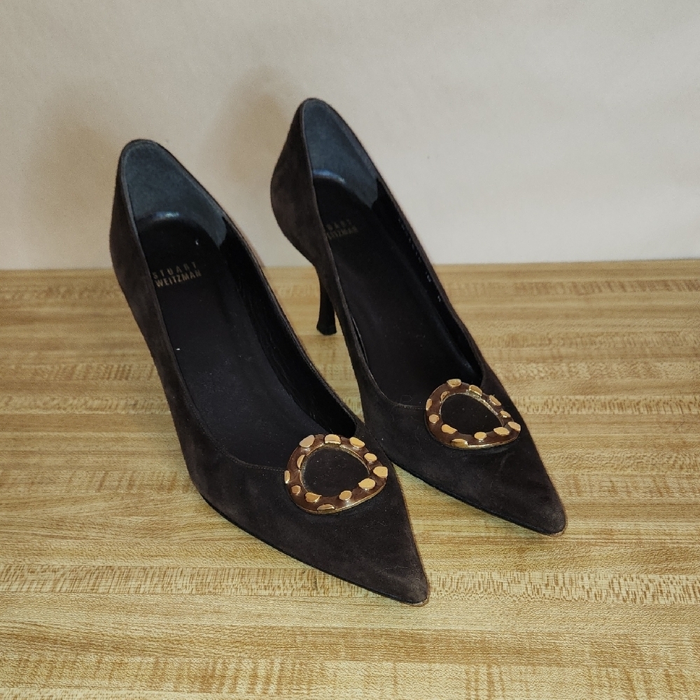 Stuart Weitzman Suede Pumps Pointed Toe, size 10